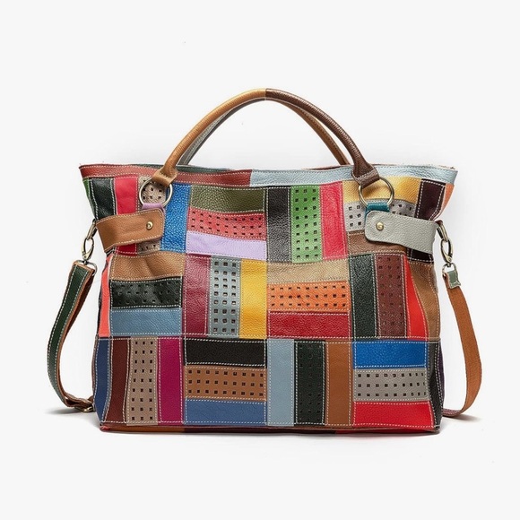 Colorful Patchwork Tote Bag - Picture 1 of 14